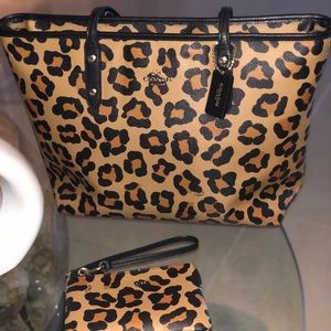 Leopard Print Coach Tote